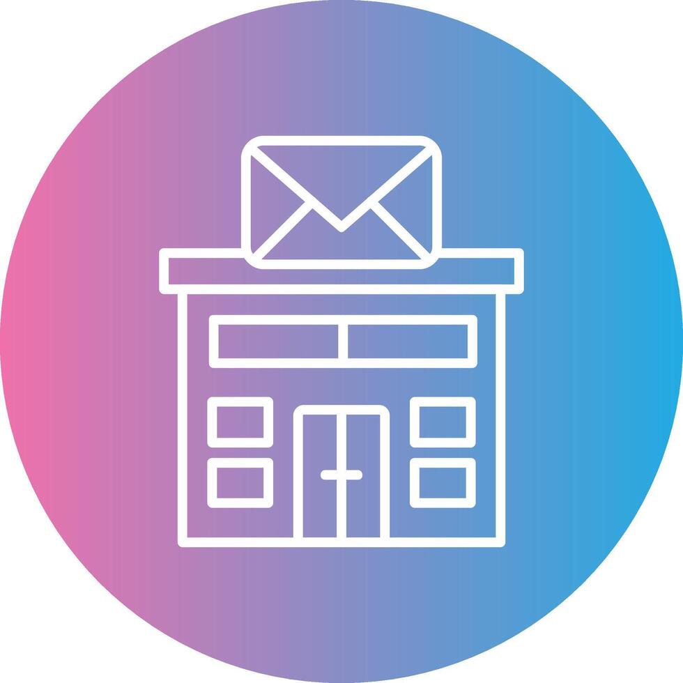 Post Office Line Gradient Circle Icon vector