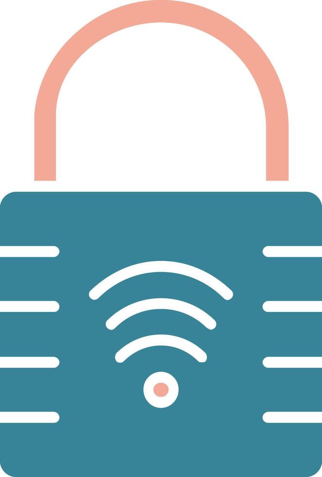 Padlock Glyph Two Color Icon vector