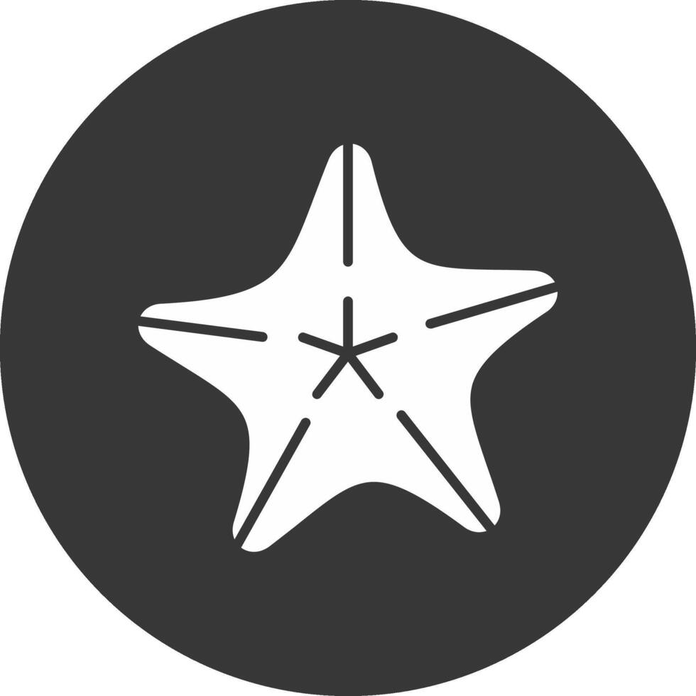 Starfish Glyph Inverted Icon vector