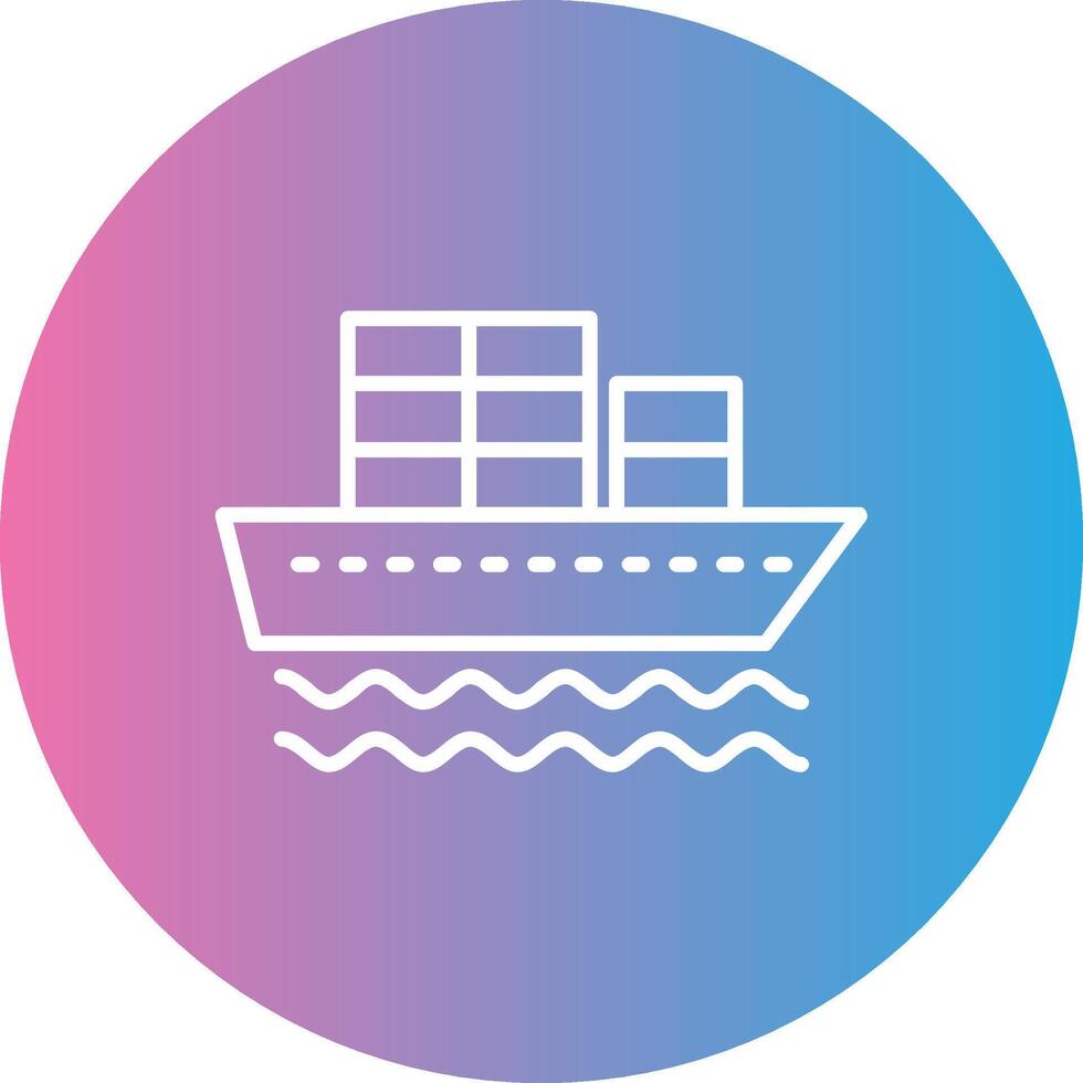 Container Ship Line Gradient Circle Icon vector