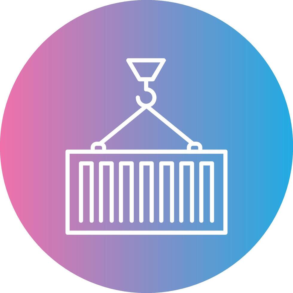 Container Loading Line Gradient Circle Icon vector