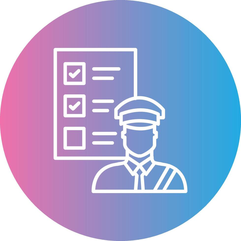 Customs Clearance Line Gradient Circle Icon vector