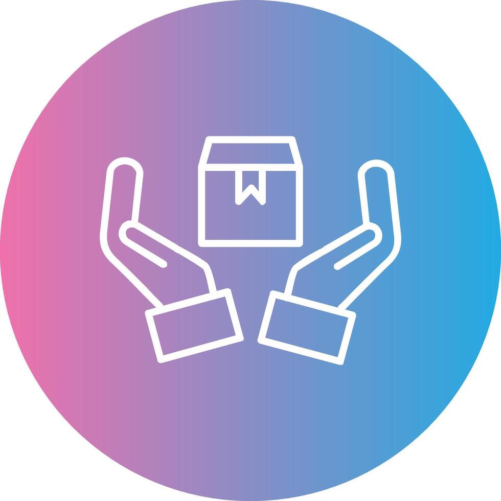 Handle With Care Line Gradient Circle Icon vector