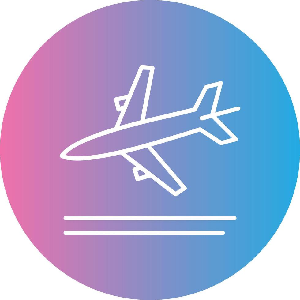 Landing Line Gradient Circle Icon vector