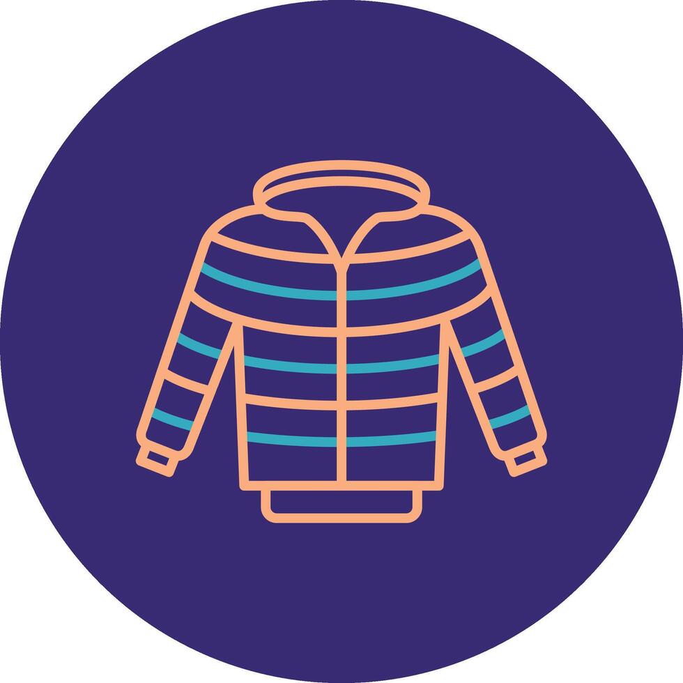 Jacket Line Two Color Circle Icon vector