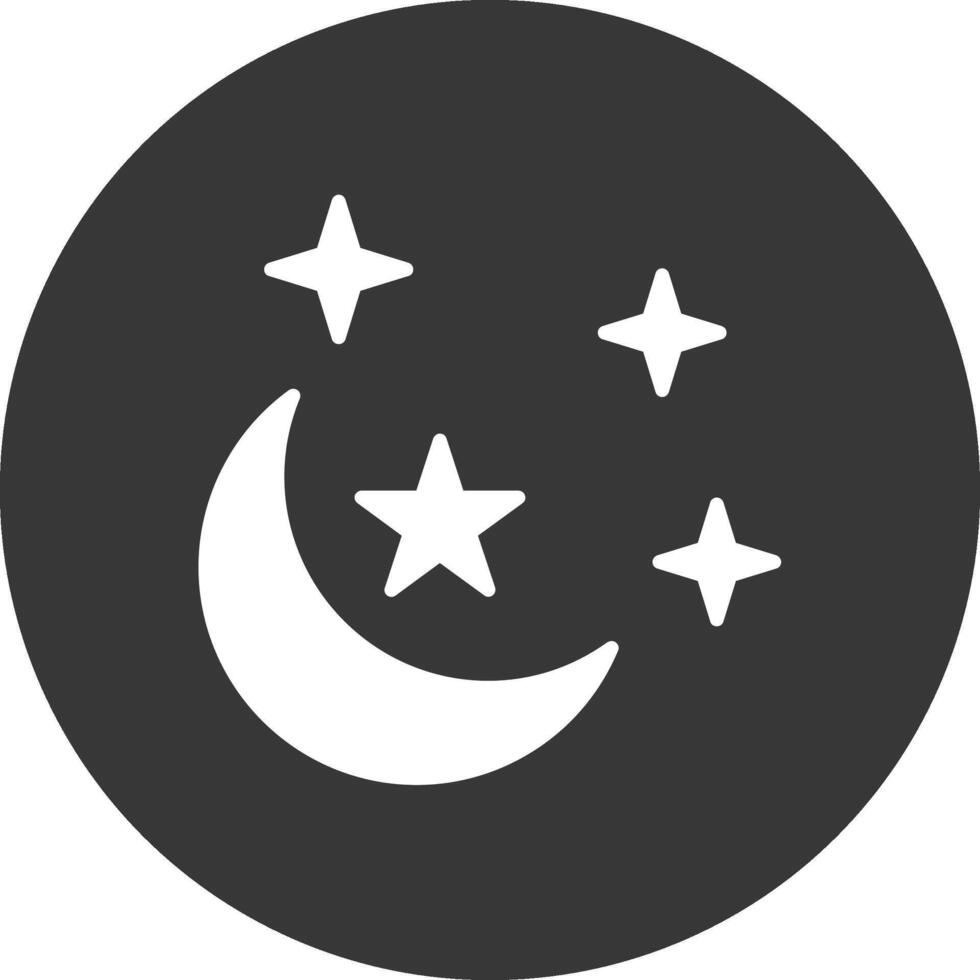 Moon Glyph Inverted Icon vector