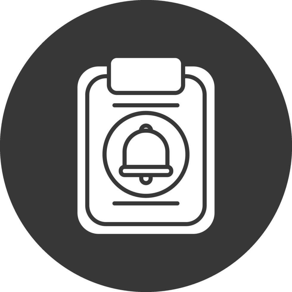 Clipboard Glyph Inverted Icon vector