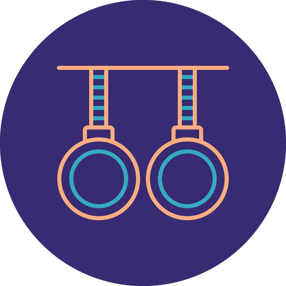 Gymnastics Line Two Color Circle Icon vector