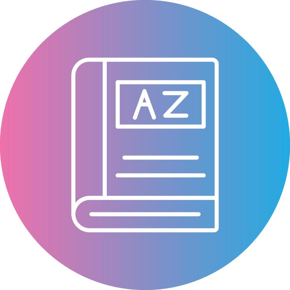 Dictionary Line Gradient Circle Icon vector