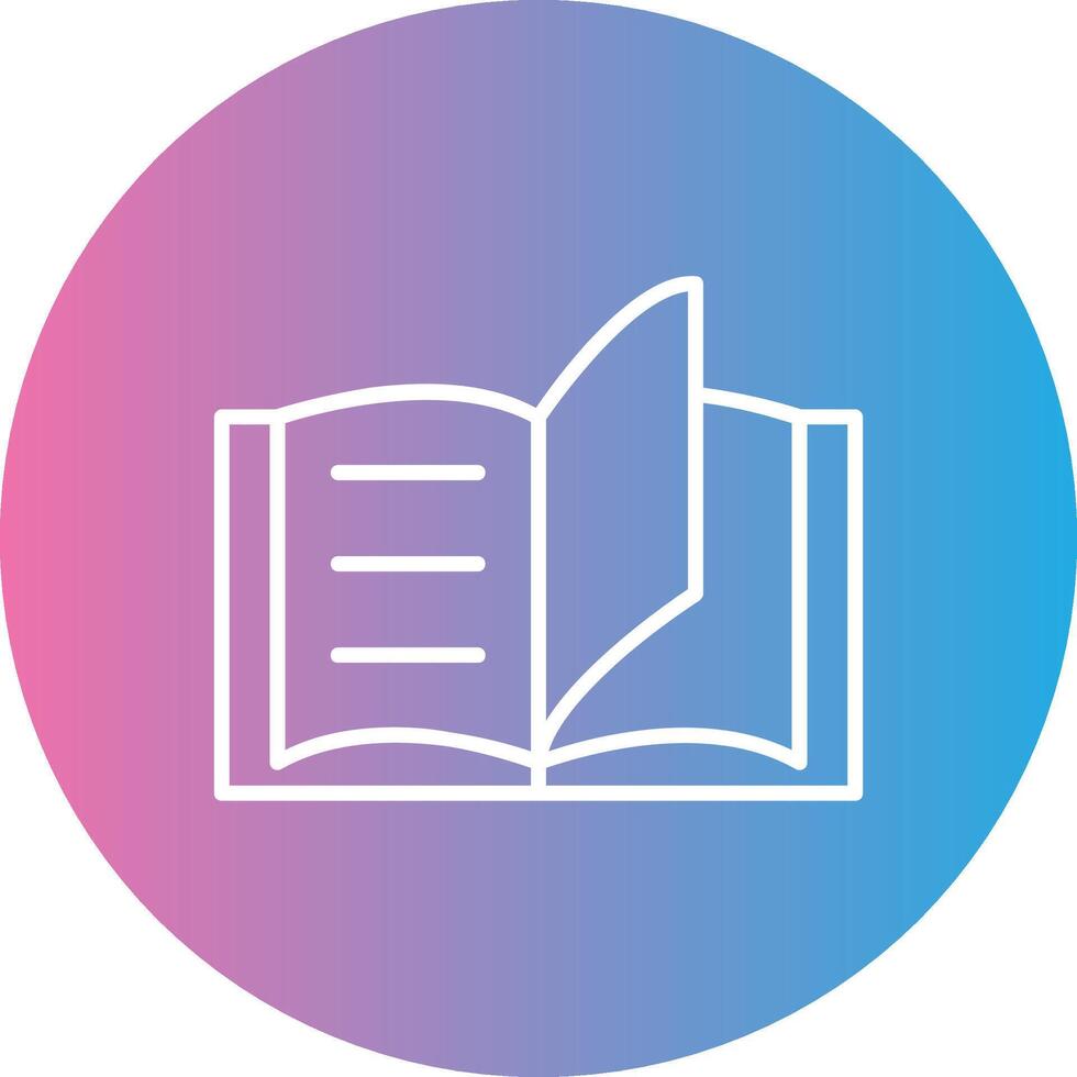 Reading Line Gradient Circle Icon vector