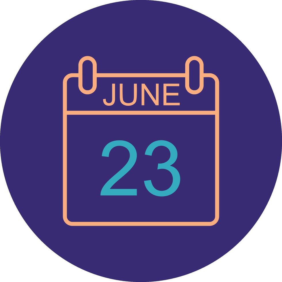June Line Two Color Circle Icon vector