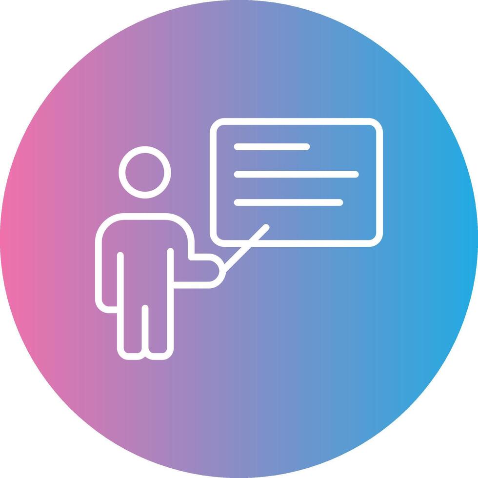 Teacher Line Gradient Circle Icon vector