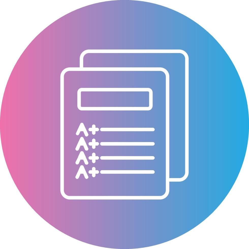Report Card Line Gradient Circle Icon vector