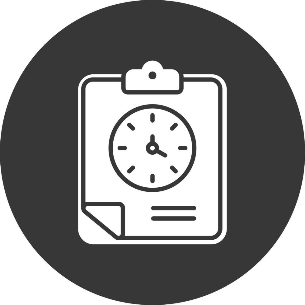 Clipboard Glyph Inverted Icon vector