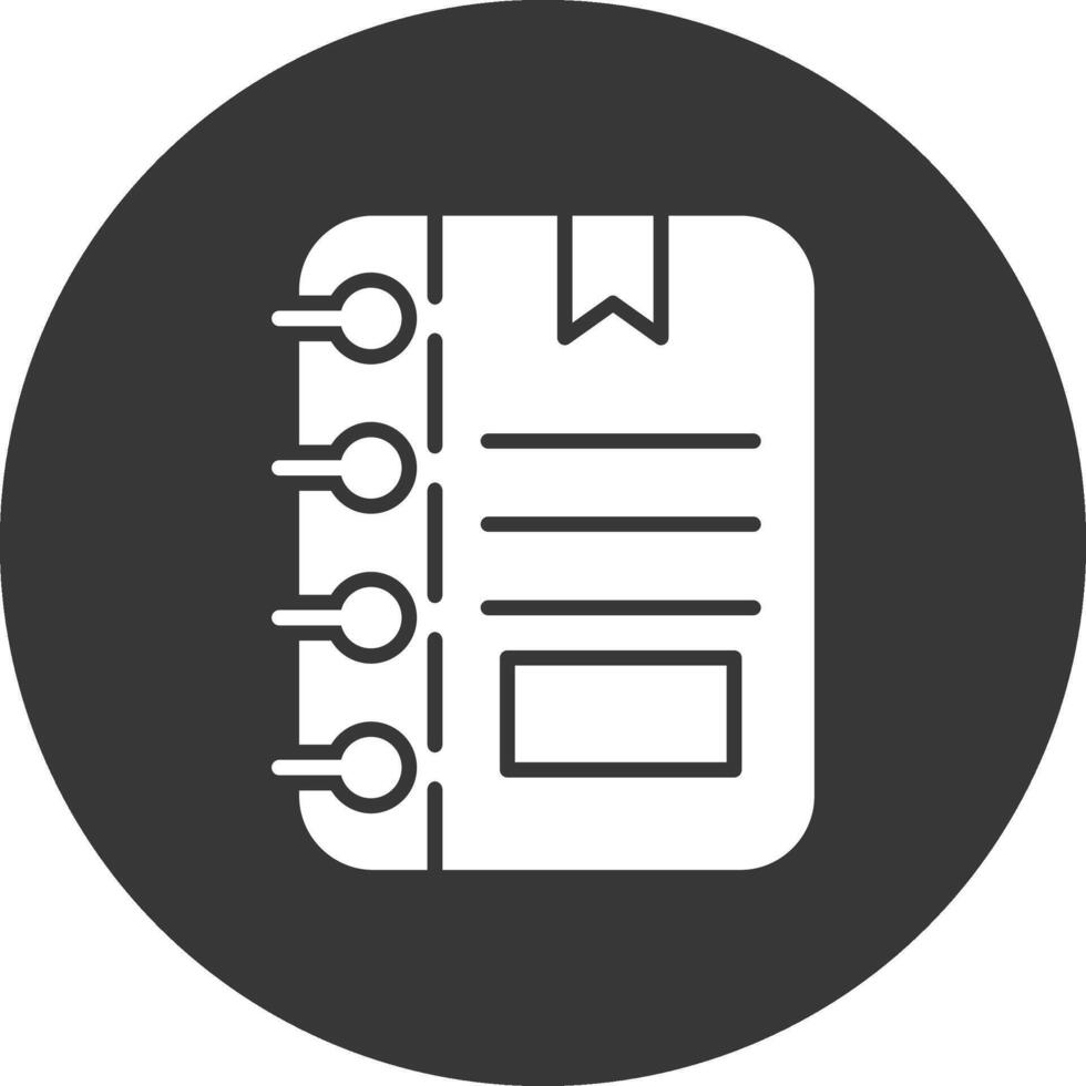 Note Glyph Inverted Icon vector