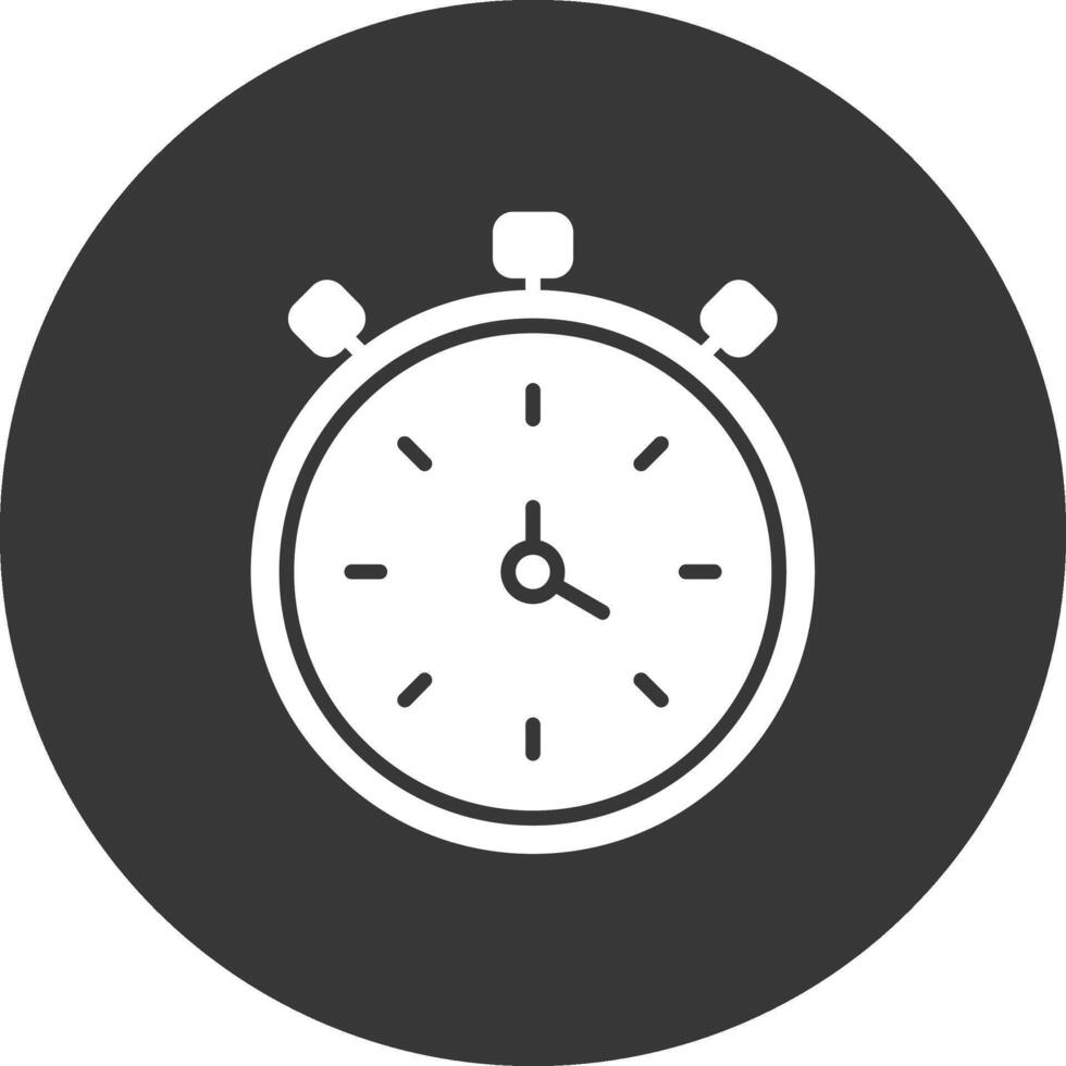 Stopwatch Glyph Inverted Icon vector