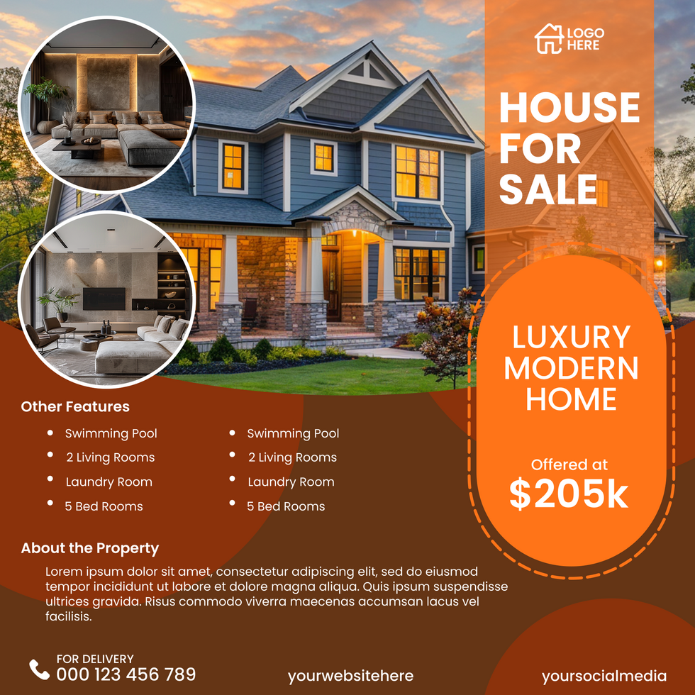 Modern house for sale post template psd