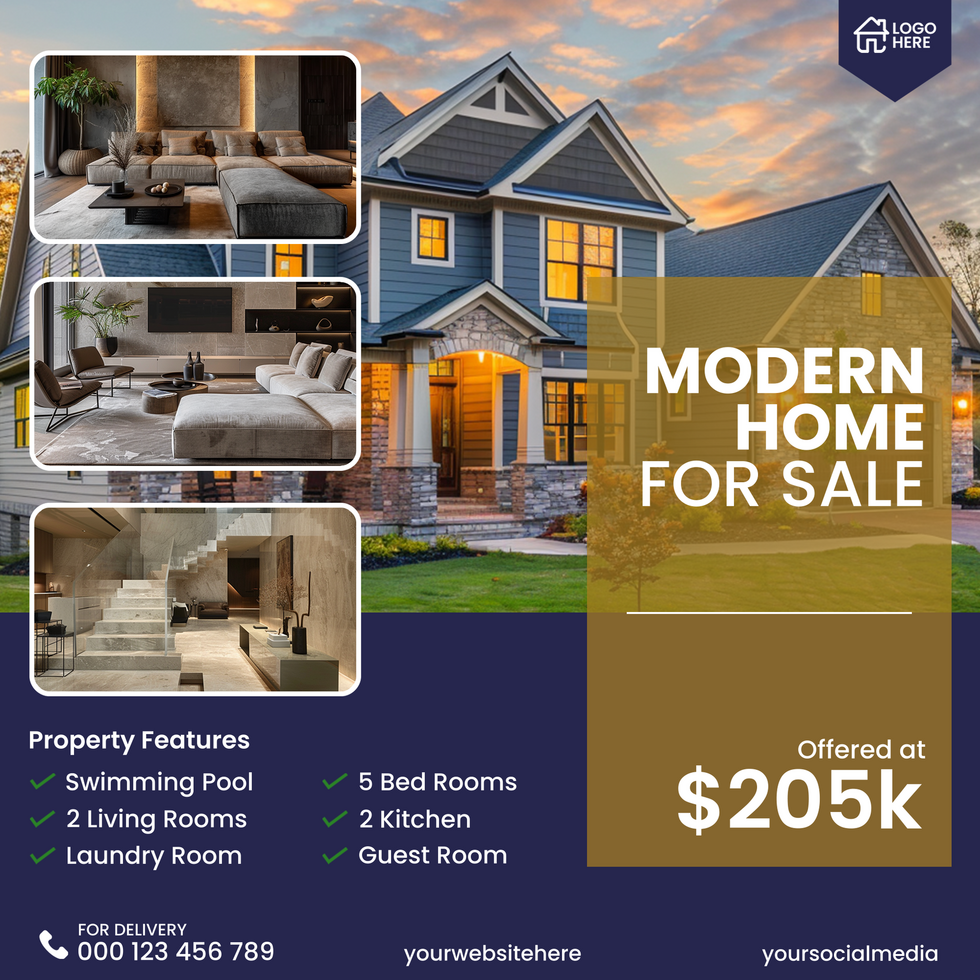 Modern house for sale post template psd