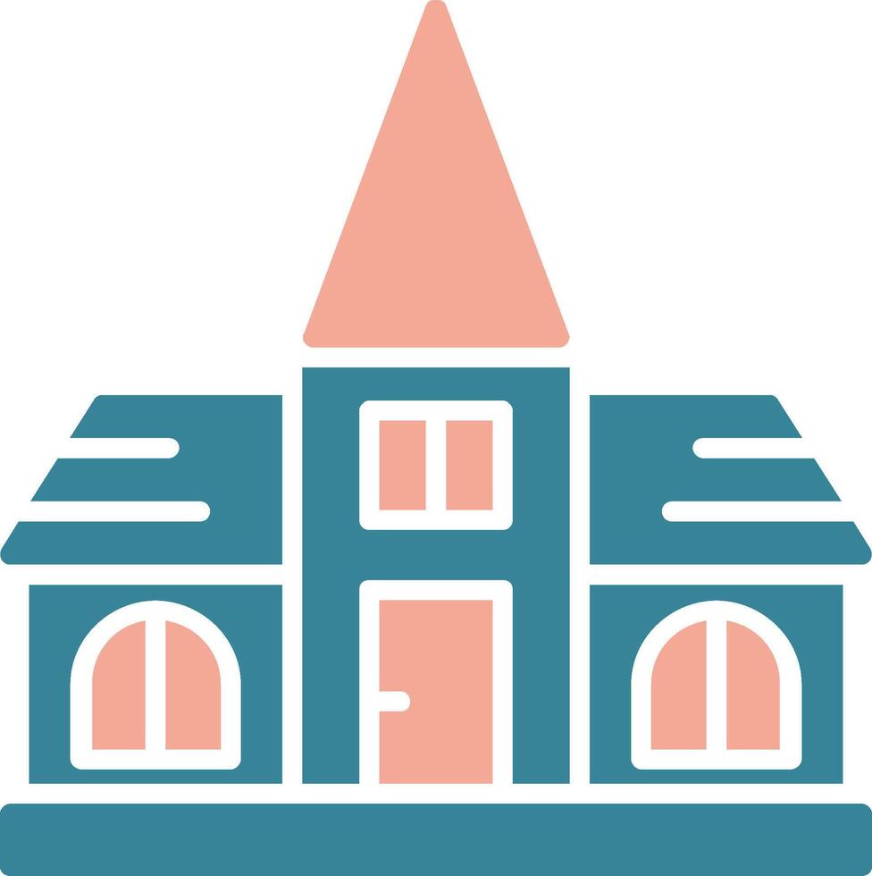 Church Glyph Two Color Icon vector
