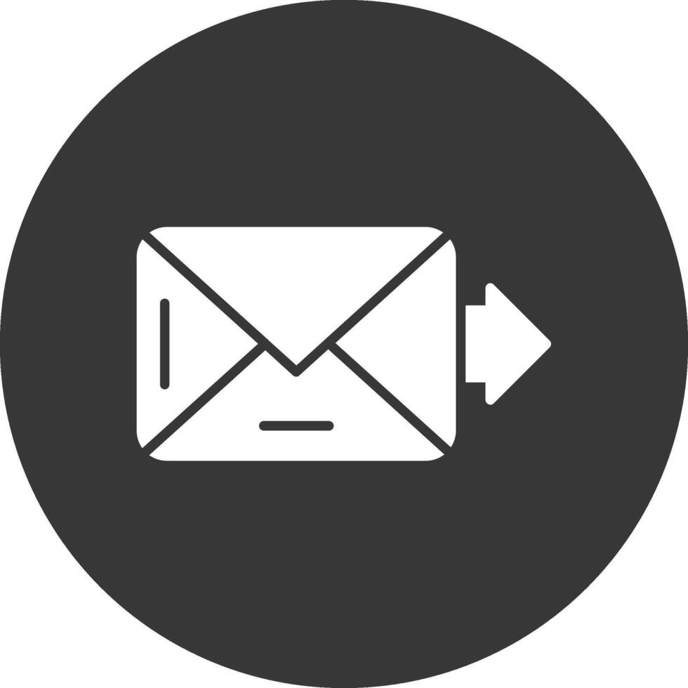 icono de glifo de correo electrónico invertido vector