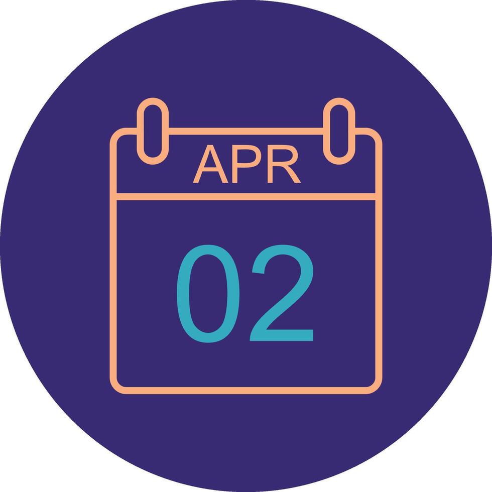 April Line Two Color Circle Icon vector