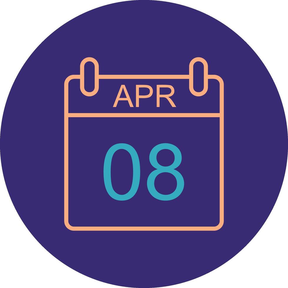 April Line Two Color Circle Icon vector