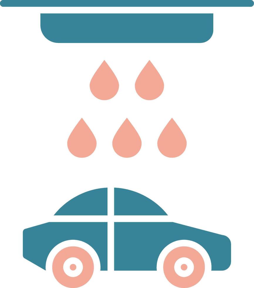 Car Wash Glyph Two Color Icon vector