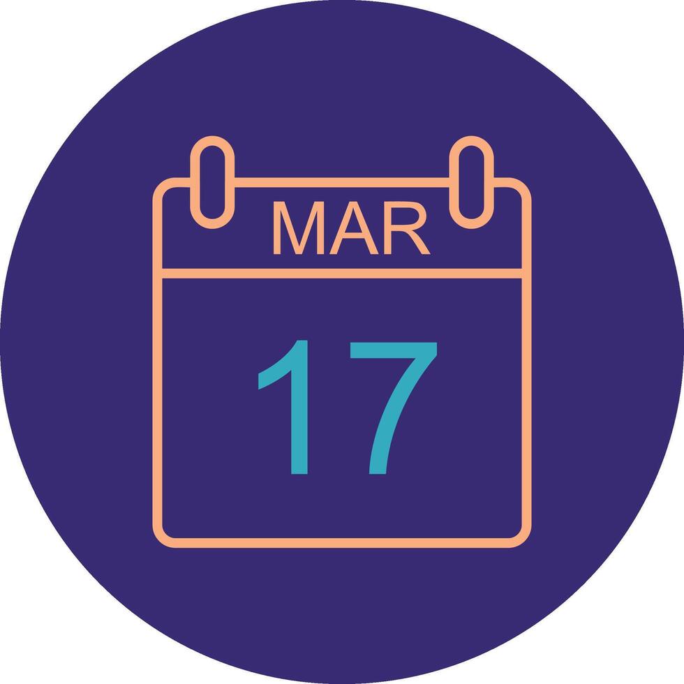 March Line Two Color Circle Icon vector