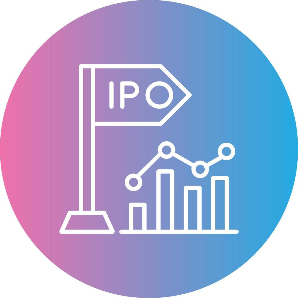 Initial Public Offering Line Gradient Circle Icon vector