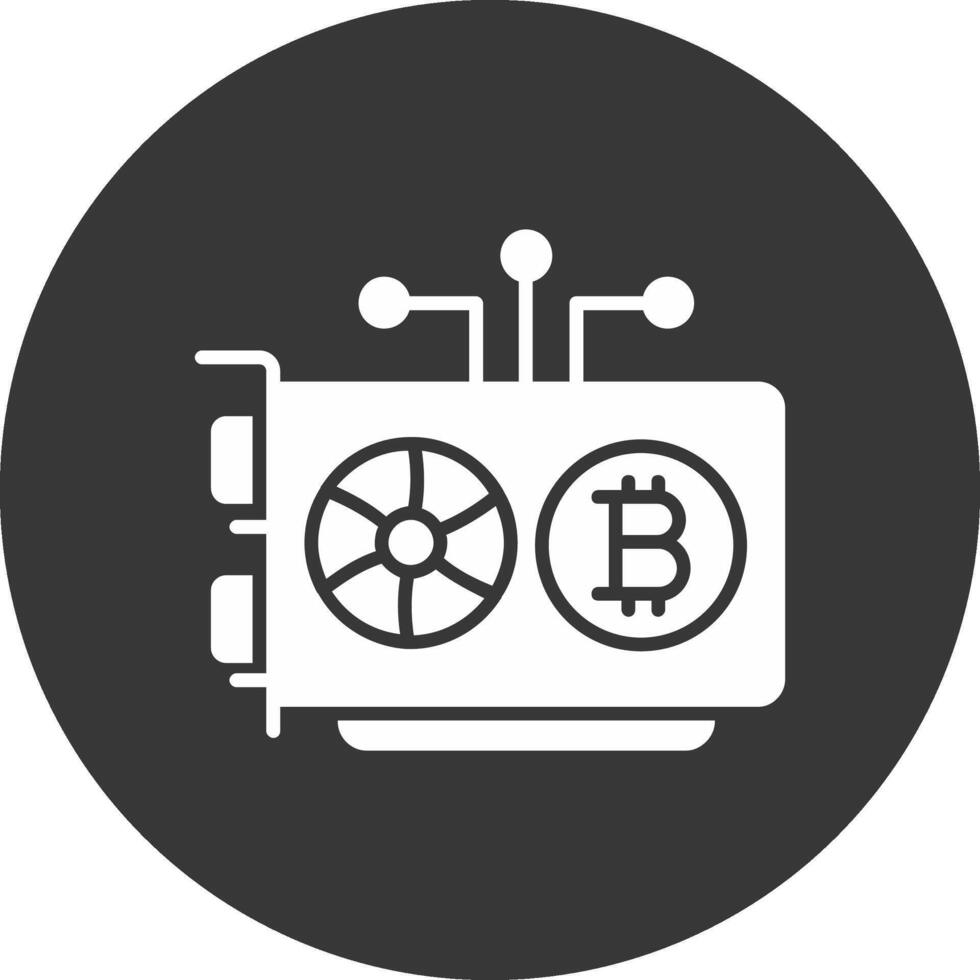 Mining Rig Glyph Inverted Icon vector