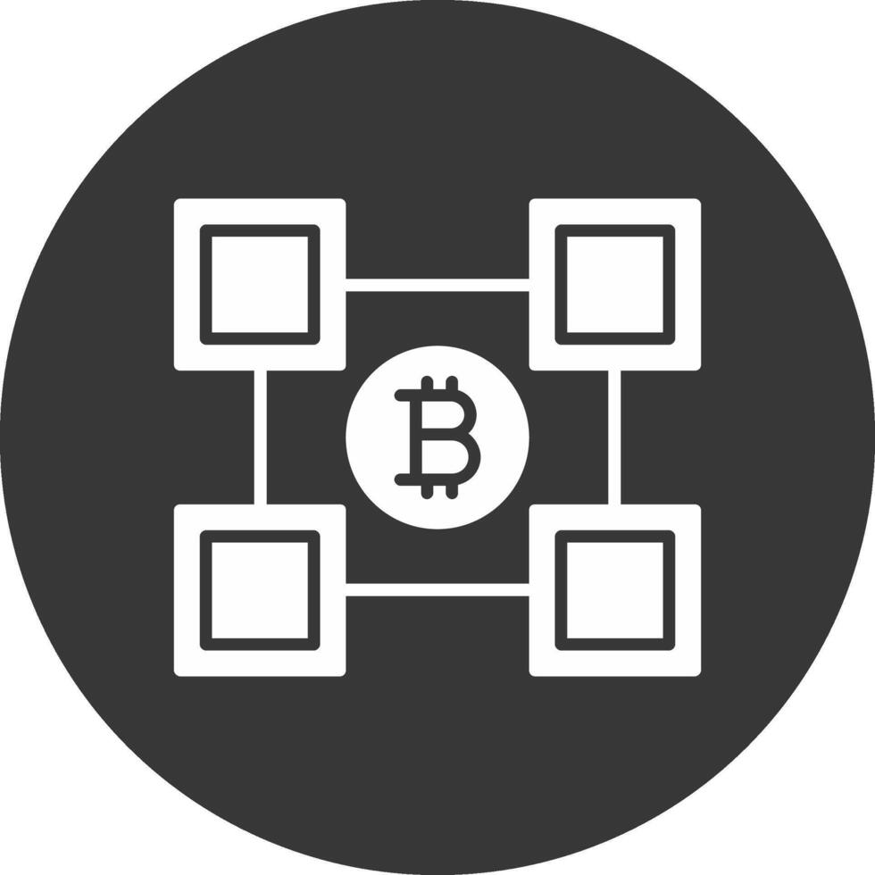 Blockchain Blockchain Glyph Inverted Icon vector