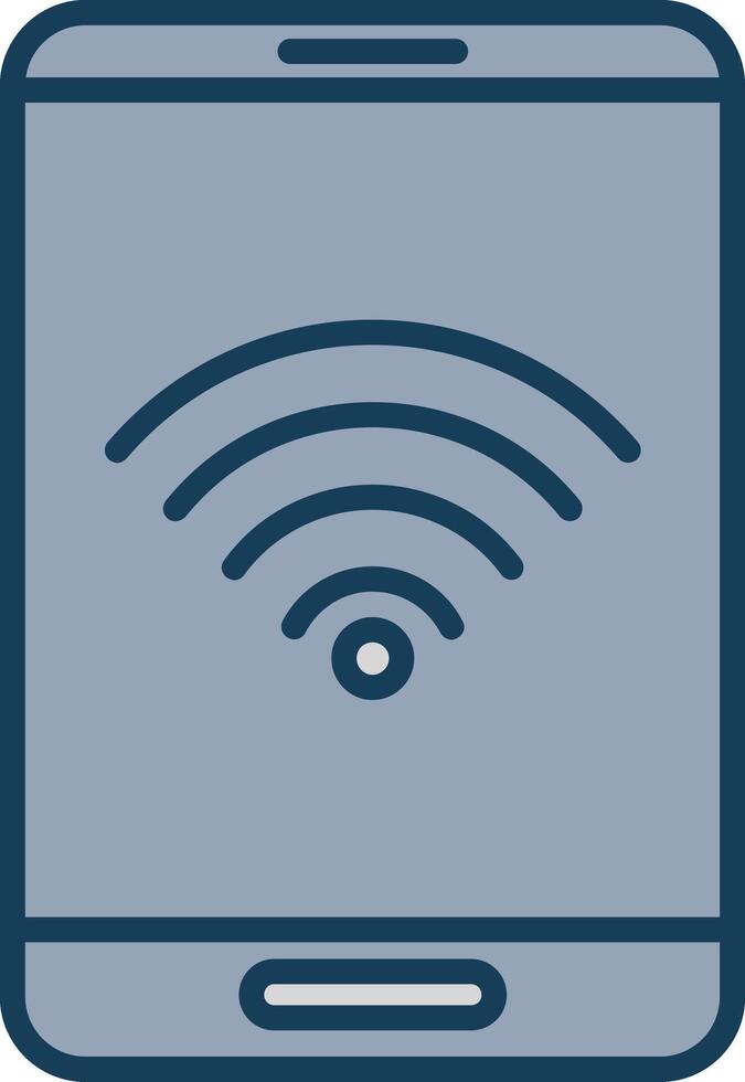 Wifi Line Filled Grey Icon vector