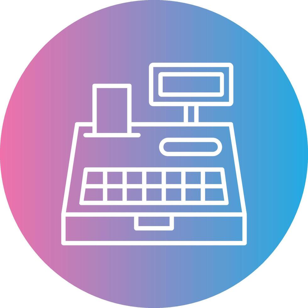 Cash Register Line Gradient Circle Icon vector