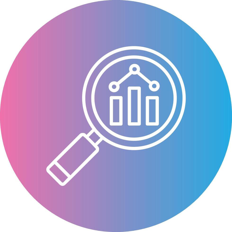 Market Research Line Gradient Circle Icon vector