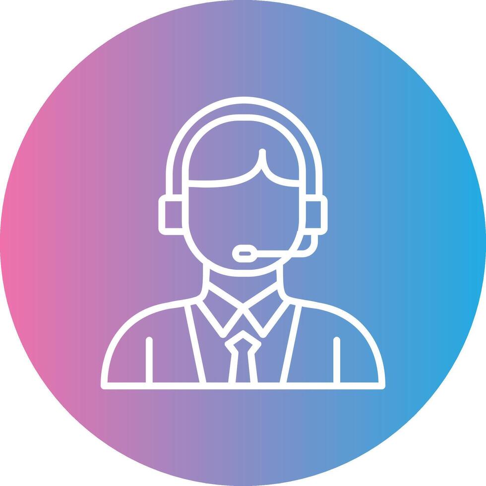Customer Service Line Gradient Circle Icon vector