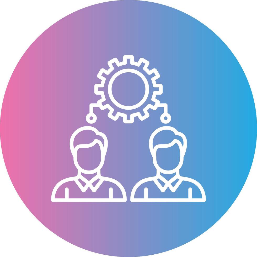 Workforce Line Gradient Circle Icon vector