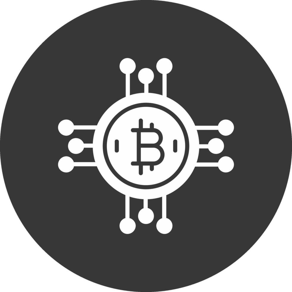 Bitcoin Bitcoin Glyph Inverted Icon vector