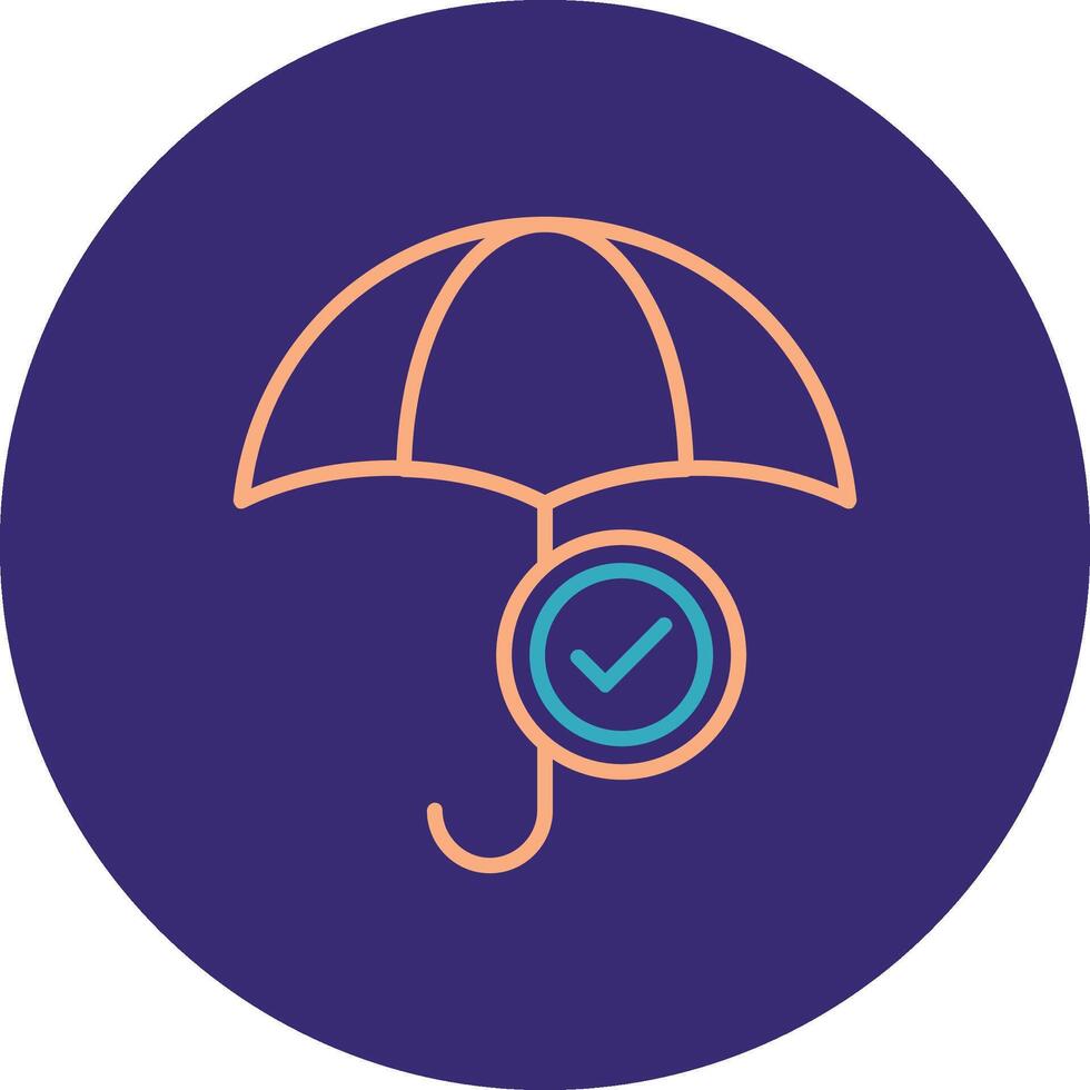 Umbrella Line Two Color Circle Icon vector