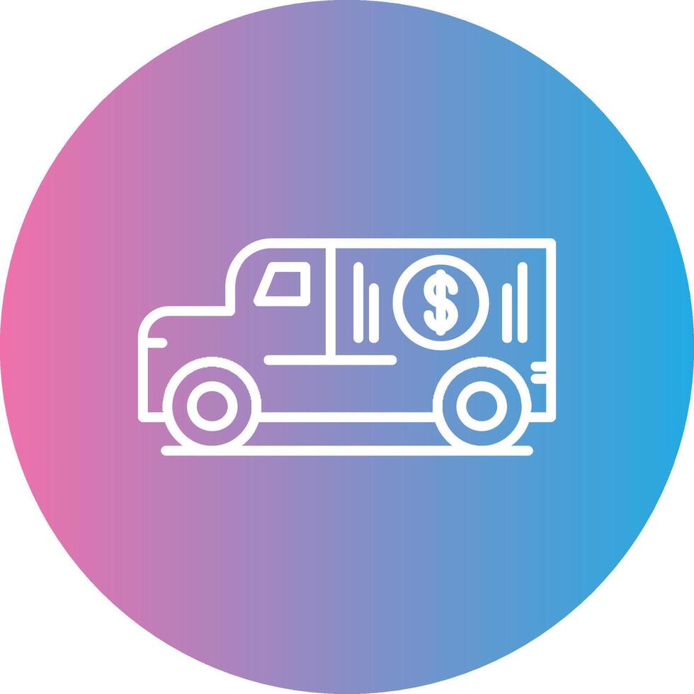 Armored Truck Line Gradient Circle Icon vector