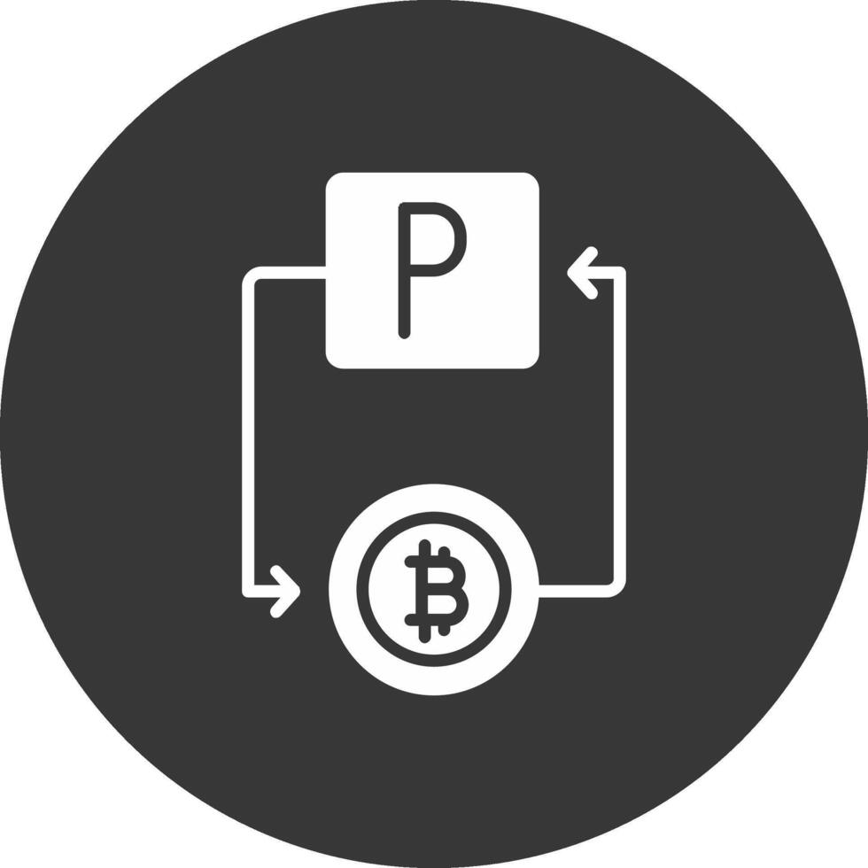 Bitcoin Paypal Glyph Inverted Icon vector