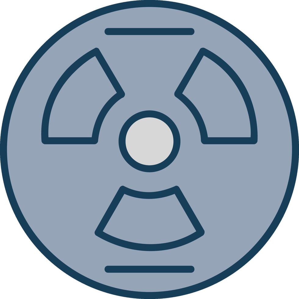 Nuclear Line Filled Grey Icon vector