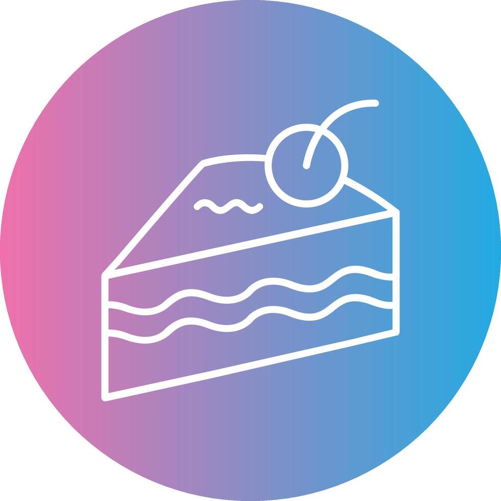 Cake Slice Line Gradient Circle Icon vector