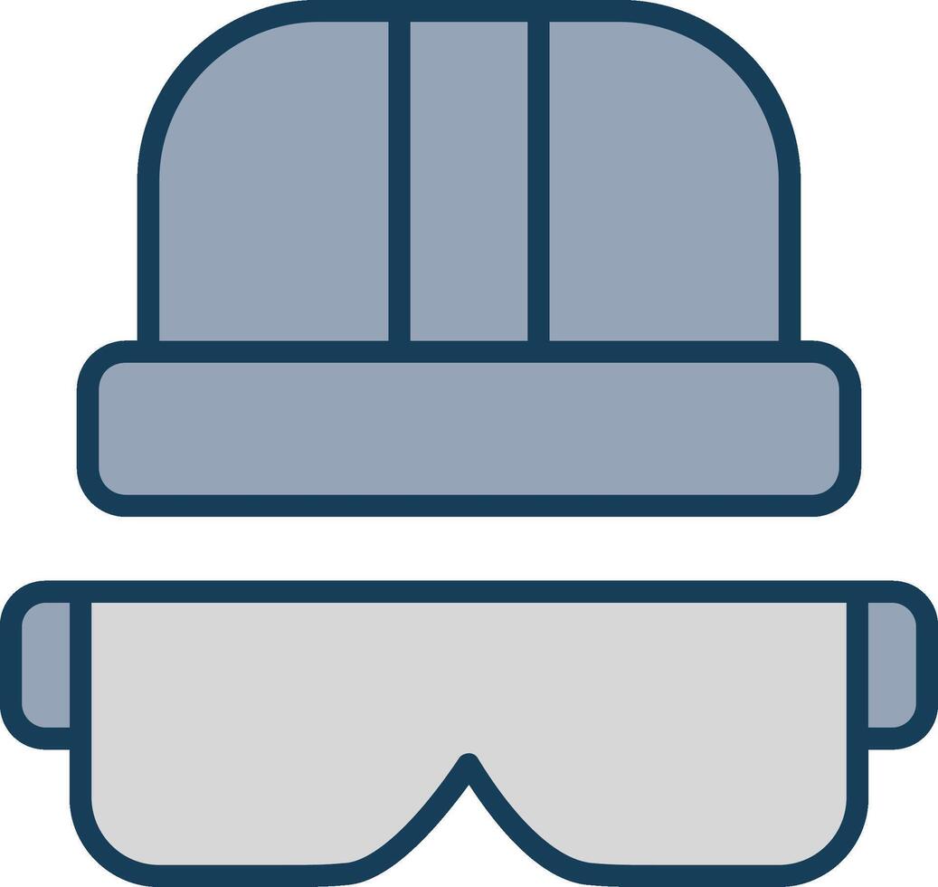 Foreman Gear Line Filled Grey Icon vector