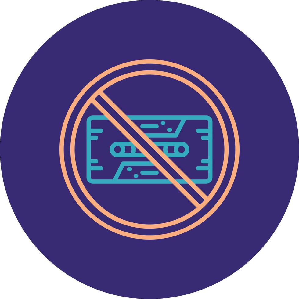 prohibido firmar línea dos color circulo icono vector