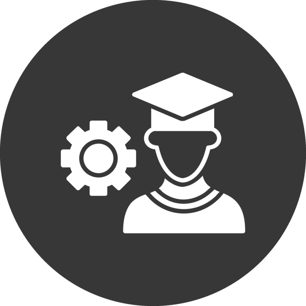 Employee Glyph Inverted Icon vector