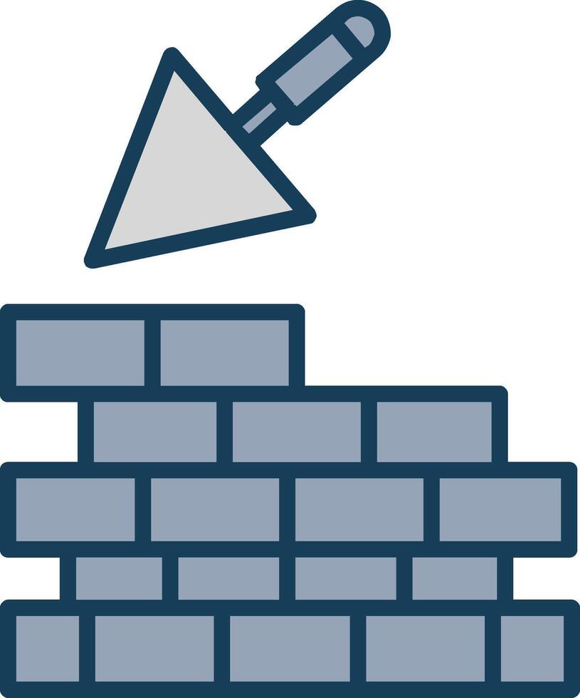 Masonry Line Filled Grey Icon vector