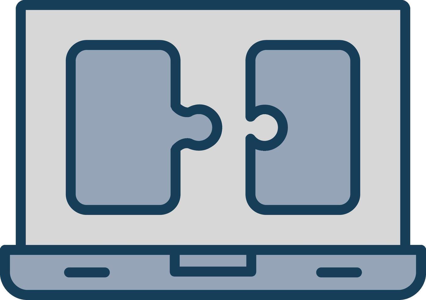 Puzzle Line Filled Grey Icon vector