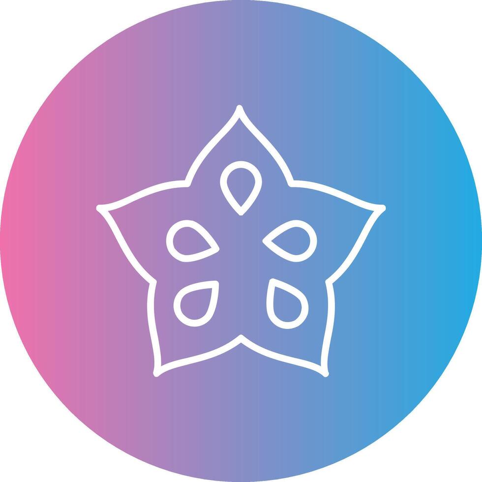Star Fruit Line Gradient Circle Icon vector