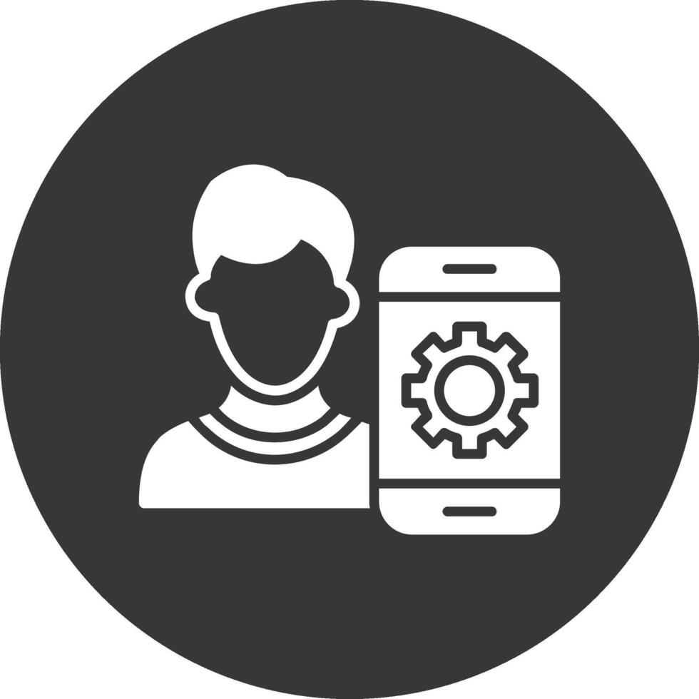 Trowel Glyph Inverted Icon vector