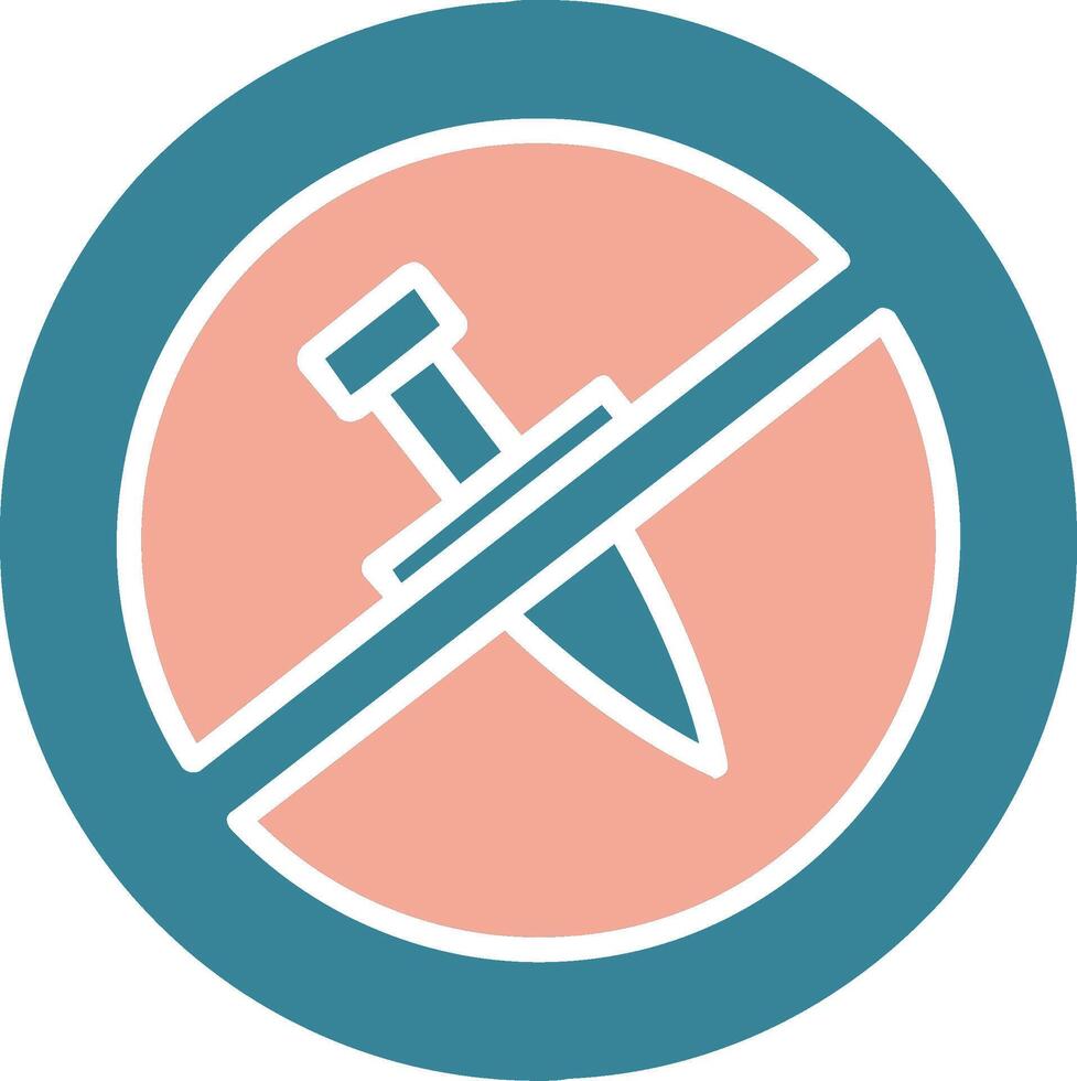 No Knife Glyph Two Color Icon vector